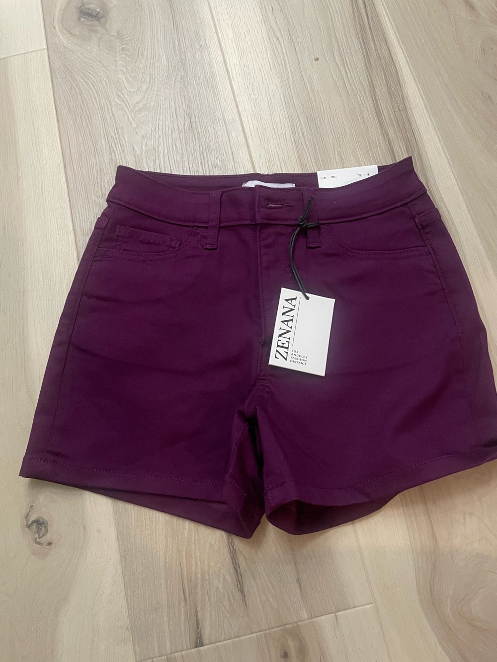 Zenana Outfitters Plum High-Waist Women's Shorts
